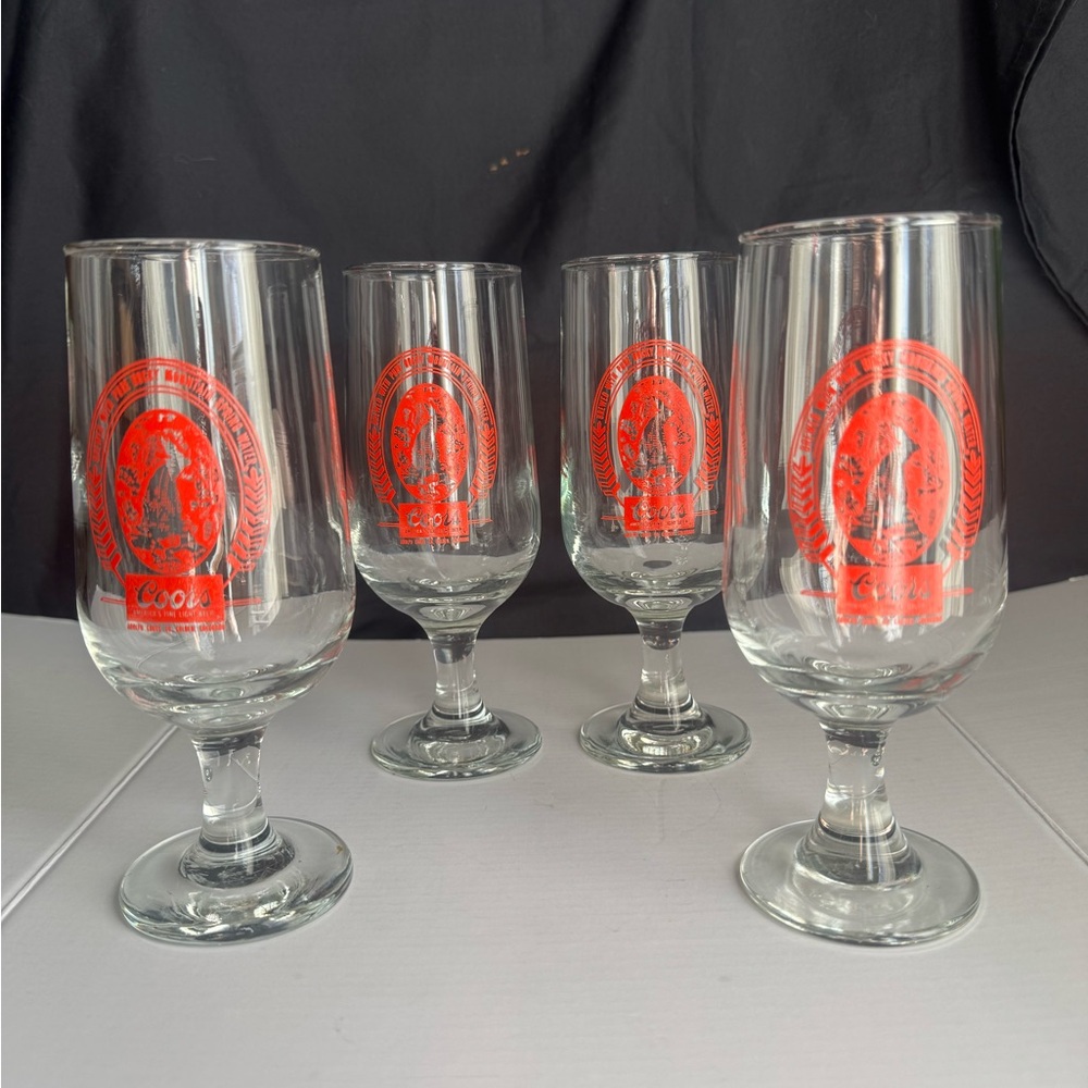 Vintage Coors Stemmed Beer Glass Goblet 7 inch